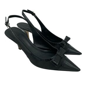 AK Anne Klein Pointy Toe Slingback Bow Heels